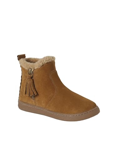 Vertbaudet Gefütterte Leder-Boots mit Pompons für Mädchen, Reißverschluss camel 28 von Vertbaudet
