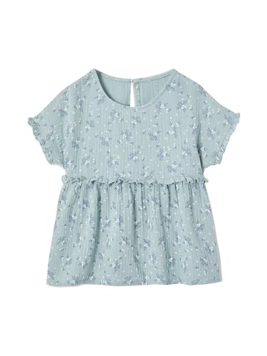 Vertbaudet Gemusterte Mädchen Bluse aus Musselin graublau 122 von Vertbaudet