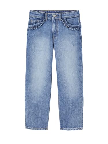 Vertbaudet Gerade Mädchen Jeans, Hüftweite Comfort Blue Stone 134 von Vertbaudet