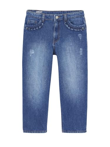 Vertbaudet Gerade Mädchen Jeans, Hüftweite Comfort dunkel blau 134 von Vertbaudet
