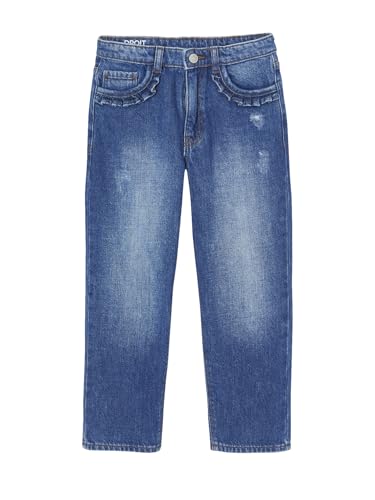 Vertbaudet Gerade Mädchen Jeans, Hüftweite Regular dunkel blau 116 von Vertbaudet