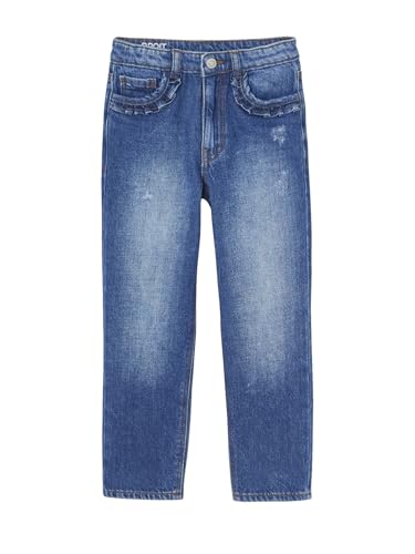 Vertbaudet Gerade Mädchen Jeans, Hüftweite Slim Blue Stone 134 von Vertbaudet