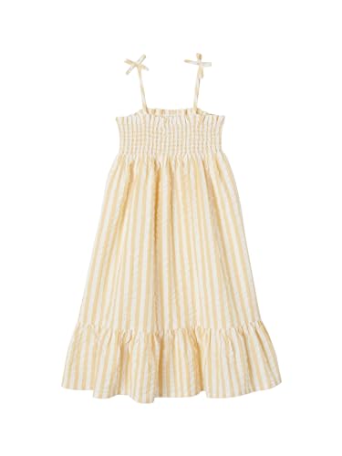 Vertbaudet Gesmoktes Mädchen Trägerkleid gelb gestreift 110 von Vertbaudet