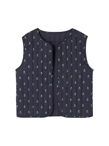 Vertbaudet Gesteppte Mädchen Weste mit Blumen und Recycling-Polyester blau Bedruckt 146/152 von Vertbaudet