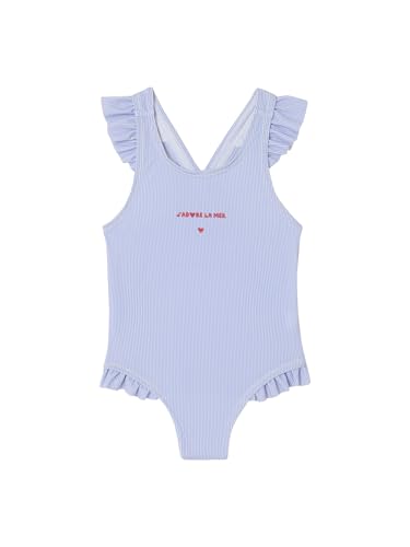 Vertbaudet Gestreifter Mädchen Baby Badeanzug blau 74 von Vertbaudet
