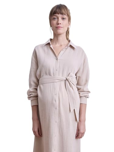 Vertbaudet Hemdblusenkleid aus Musselin, Schwangerschaft & Stillzeit beige 40 von Vertbaudet