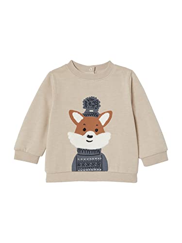 Vertbaudet Jungen Baby Sweatshirt beige meliert 86 von Vertbaudet