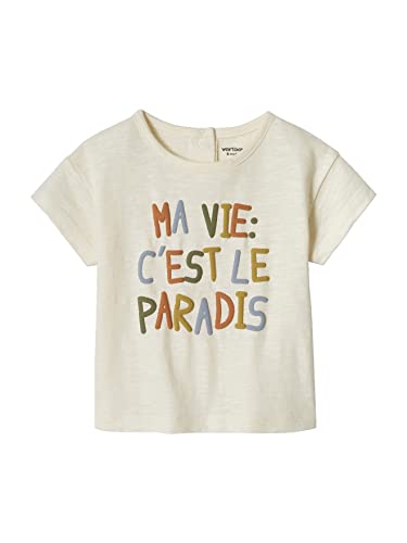 Vertbaudet Jungen Baby T-Shirt mit Message-Print wollweiß 86 von Vertbaudet