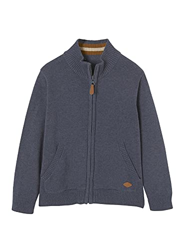 Vertbaudet Jungen Cardigan, Stehkragen blau meliert 110 von Vertbaudet