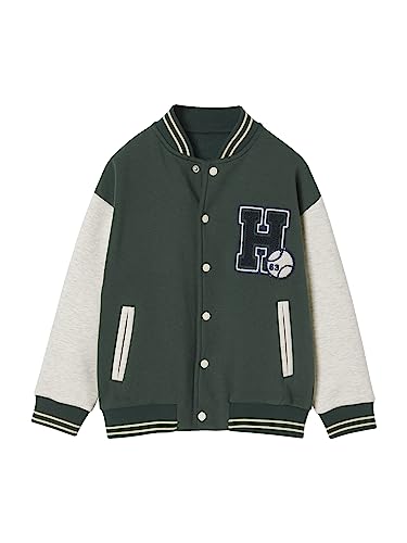 Vertbaudet Jungen College-Sweatjacke mit Aufnäher tannengrün 158/164 von Vertbaudet