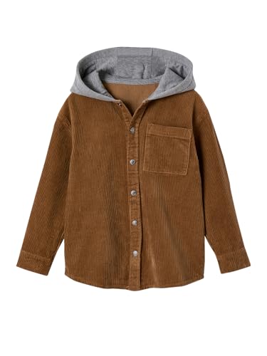 Vertbaudet Jungen Cordhemd mit Sweat-Kapuze Camel 128 von Vertbaudet