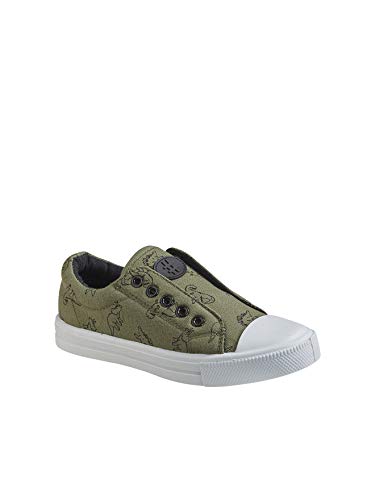 VERTBAUDET Elastische Sneaker für Jungen aus Segeltuch, Khaki Dino, 26 EU von Vertbaudet