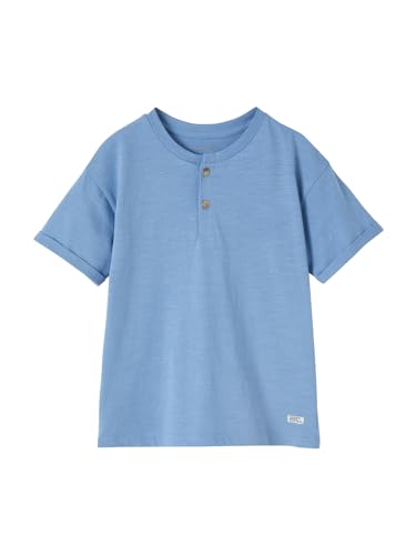 Vertbaudet Jungen Henley-Shirt mit Recycling-Baumwolle Basic azurblau 128 von Vertbaudet