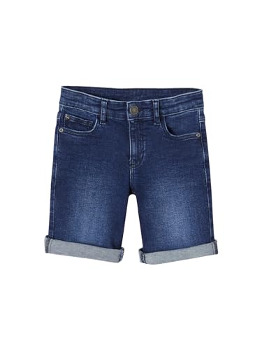 Vertbaudet Jungen Jeansshorts Basic, Bundweite verstellbar Blue Stone 134 von Vertbaudet