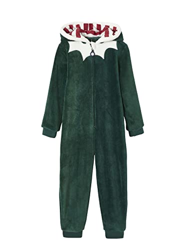 Vertbaudet Jungen Plüsch-Overall, Onesie „Wichtel“ grün 152 von Vertbaudet