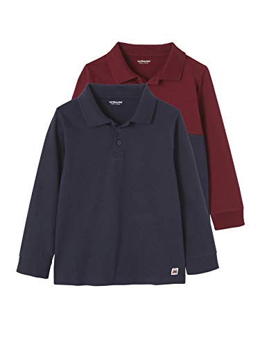 Vertbaudet Jungen Poloshirt Langarm 2 Stück Gr. 10 Jahre, Lot Encre+bordeaux von Vertbaudet