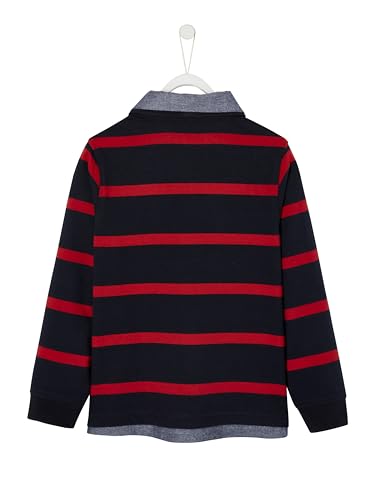 Vertbaudet Jungen Poloshirt mit Lageneffekt rot gestreift 152 von Vertbaudet