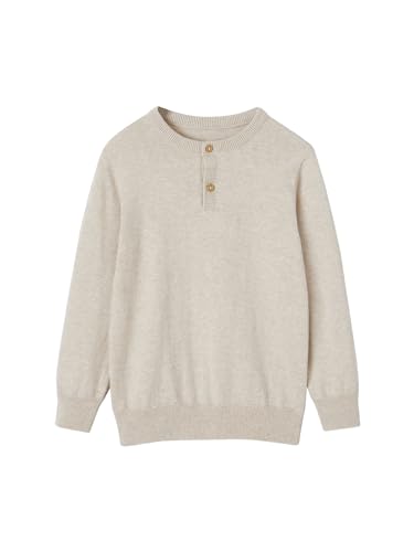 Vertbaudet Jungen Pullover mit Henley-Ausschnitt Oeko-Tex beige meliert 98/104 von Vertbaudet