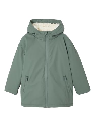 Vertbaudet Jungen Regenjacke mit Kapuze & Teddyfleece-Futter salbeigrün 158/164 von Vertbaudet
