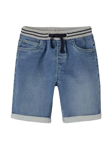 Vertbaudet Jungen Shorts mit Dehnbund, Denim-Look Double Stone 140 von Vertbaudet