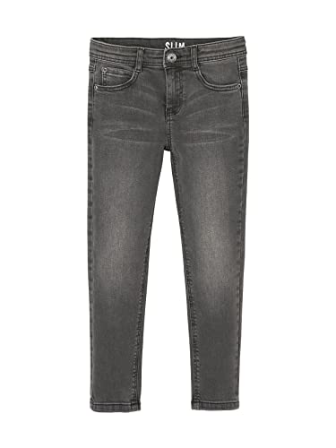 Vertbaudet Jungen Slim-Fit-Jeans WATERLESS, Hüftweite Slim, Bundweite verstellbar dunkelgrau 140 von Vertbaudet