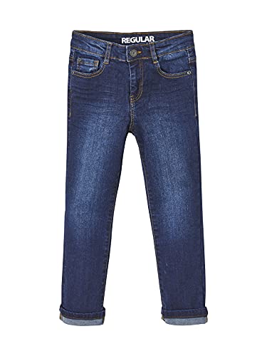 VERTBAUDET Jungen Straight-Fit-Jeans,waterless, Hüftweite Regular Oeko-Tex® Dark Blue 128 von Vertbaudet