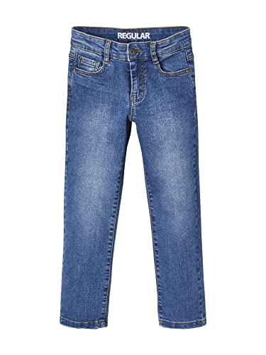 Vertbaudet Jungen Straight-Fit-Jeans,waterless, Hüftweite Slim Blue Stone 128 von Vertbaudet