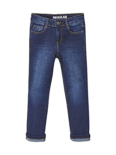 Vertbaudet Jungen Straight-Fit-Jeans WATERLESS, Hüftweite Slim, Bundweite verstellbar Blue Stone 128 von Vertbaudet