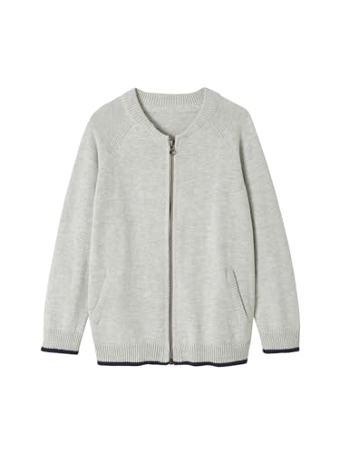 Vertbaudet Jungen Strickjacke im College-Look grau meliert 140 von Vertbaudet