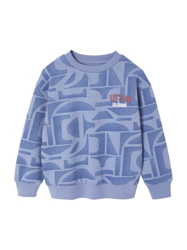 Vertbaudet Jungen Sweatshirt Happy LA mit Recycling-Polyester blau Bedruckt 140 von Vertbaudet