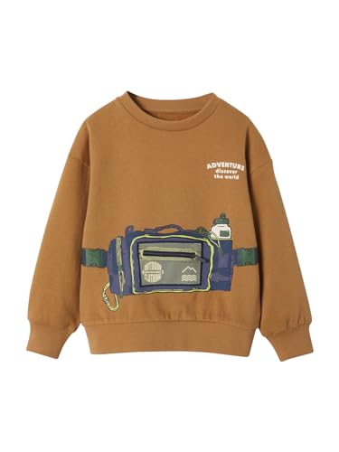 Vertbaudet Jungen Sweatshirt mit Taschen-Effekt Oeko-Tex pekannüsse 152 von Vertbaudet