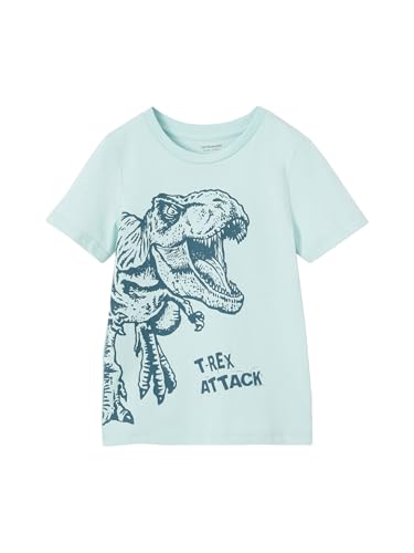 Vertbaudet Jungen T-Shirt Basic mit Print vorn türkis 140 von Vertbaudet