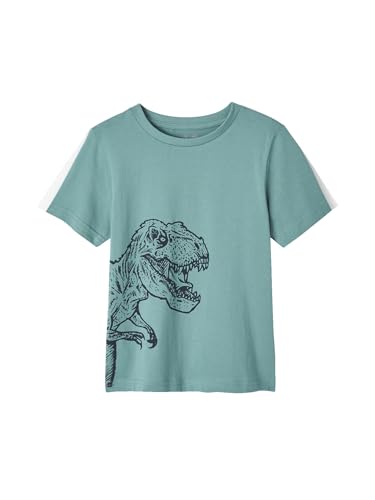 Vertbaudet Jungen T-Shirt mit Schriftzug Oeko-Tex salbeigrün 110 von Vertbaudet