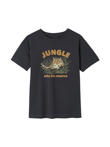 Vertbaudet Jungen T-Shirt mit Tierprint, Recycling-Baumwolle anthrazit 152 von Vertbaudet