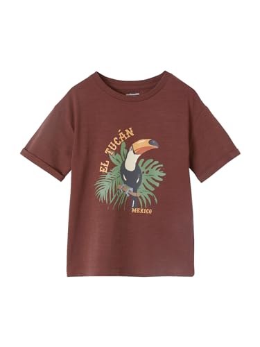 Vertbaudet Jungen T-Shirt mit Tukan-Print Oeko-Tex Bordeaux 140 von Vertbaudet