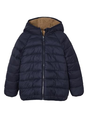 Vertbaudet Jungen Wende-Steppjacke mit Teddyfleece, Recycling-Polyester-Wattierung mokka 158/164 von Vertbaudet