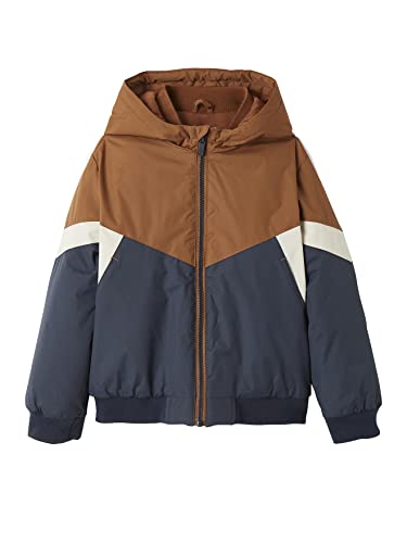 Vertbaudet Jungen Windjacke, Wattierung Recycling-Polyester colorblock camelfarben 128 von Vertbaudet