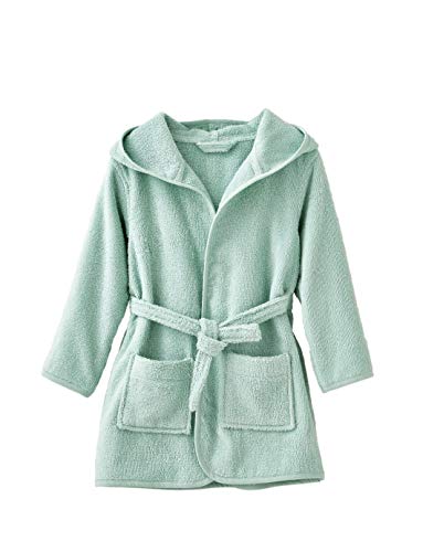 Vertbaudet Kinder Bademantel mit Kapuze hellgrün 128 von Vertbaudet