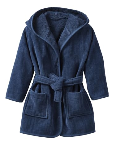 Vertbaudet Kinder Bademantel mit Recycling-Baumwolle marine 146/152 von Vertbaudet