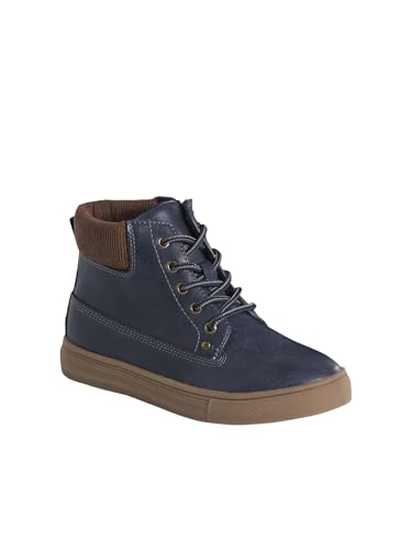 Vertbaudet Kinder Boots mit Schnürung und Reißverschluss, Samtkragen marine 33 von Vertbaudet