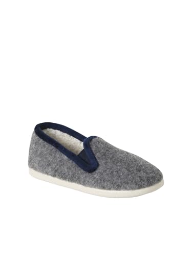 Vertbaudet Kinder Cord-Hausschuhe mit Gummizug grau 35 von Vertbaudet