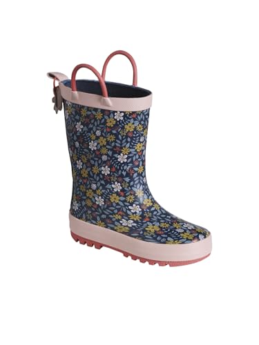 Vertbaudet Kinder Gummistiefel mit Henkeln, Blumen oder Leo-Print marine 24 von Vertbaudet