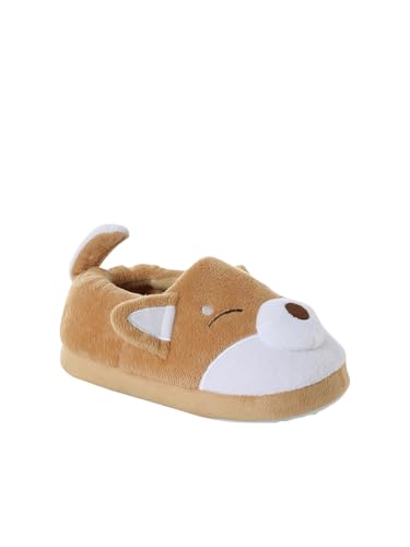 Vertbaudet Kinder Hausschuhe im Hunde-Design beige 24/25 von Vertbaudet