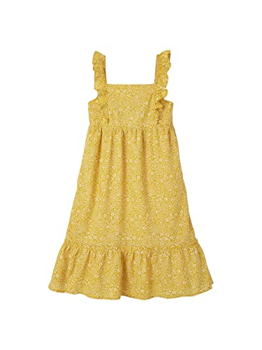 Vertbaudet Kleid mit Rüschen, für Mädchen, Curry-Gelb bedruckt, 9 Jahre von Vertbaudet