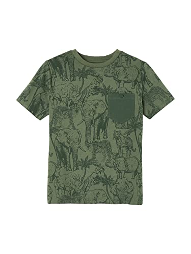 VERTBAUDET Kurzärmeliges T-Shirt mit Grafiken für Jungen, grün, 4 Jahre von Vertbaudet