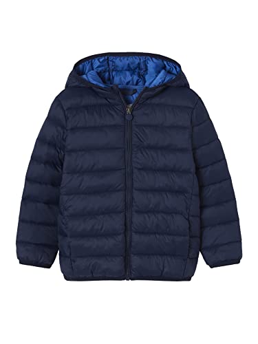 Vertbaudet Leichte Daunenjacke mit Kapuze, für Jungen, Füllung aus recyceltem Polyester, Marineblau, 14 Jahre, blau, 14 Jahre von Vertbaudet