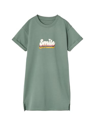 Vertbaudet Leichtes Mädchen Sweatkleid mit Aufdruck salbeigrün 116 von Vertbaudet