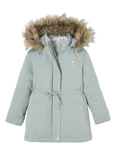 Vertbaudet Mädchen 3-in-1-Winterjacke mit Recycling-Polyester graugrün 128 von Vertbaudet