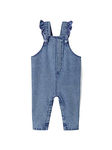 Vertbaudet Mädchen Baby Jeans-Latzhose blue stone 92/98 von Vertbaudet