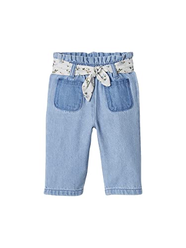 Vertbaudet Mädchen Baby Jeans mit Stoffgürtel Bleached 80 von Vertbaudet